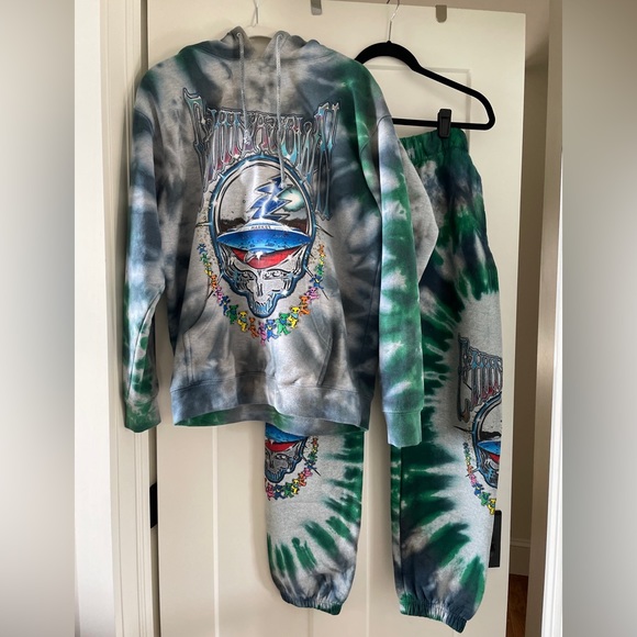 BNWT  CHINATOWN MARKET x GRATEFUL DEAD SPACE GALAXY  HOODIE/PANTS SZ S/M. - Picture 1 of 9